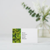 Fun Green and Yellow Butterfly Grunge Pattern Visitekaartje (Staand voorkant)