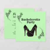 Fun Green Bachelorette Party Invitation Kaart (Voorkant / Achterkant)