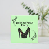 Fun Green Bachelorette Party Invitation Kaart (Staand voorkant)