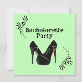Fun Green Bachelorette Party Invitation Kaart (Voorkant)