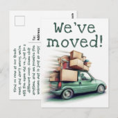 Fun Green Car Nieuw adres We hebben de aankondigin Briefkaart (Voorkant / Achterkant)