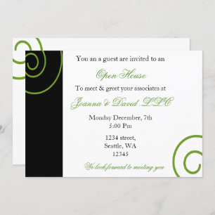 Fun Green Corporate Party Invitation Kaart