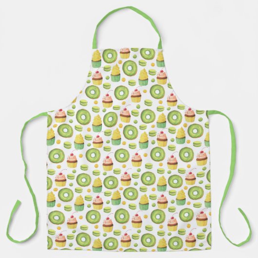 Fun Green Donuts and Cupcakes Pattern Schort (Voorkant)