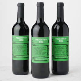 FUN GREEN  editable Wine Labels for WINE Wijn Etiket