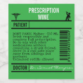 FUN GREEN  editable Wine Labels for WINE Wijn Etiket (Enkel label)
