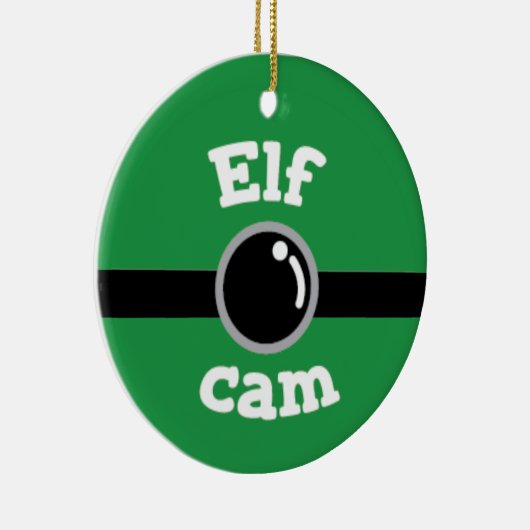 Fun Green Elf Cam Kerstboom Keramisch sieraad Keramisch Ornament (Rechts)