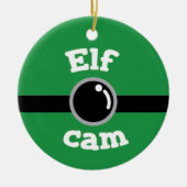 Fun Green Elf Cam Kerstboom Keramisch sieraad Keramisch Ornament (Voorkant)