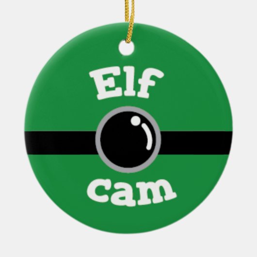 Fun Green Elf Cam Kerstboom Keramisch sieraad Keramisch Ornament (Voorkant)