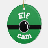 Fun Green Elf Cam Kerstboom Keramisch sieraad Keramisch Ornament (Links)