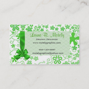 Fun Green floral Visitekaartje