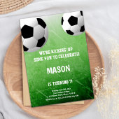 Fun Green Football Party Design Kaart