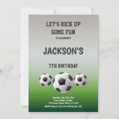 Fun Green Football Party Theme Kaart (Voorkant)