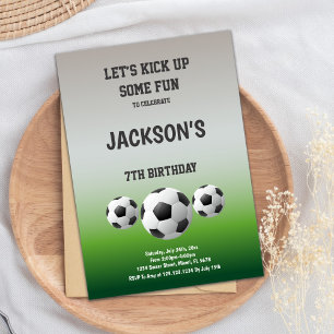 Fun Green Football Party Theme Kaart