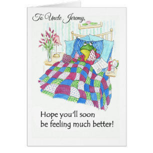 Fun Green Frog Get Well Binnenkort te personaliser