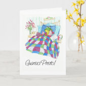 Fun Green Frog Get Well Soon Italiaanse Groet Kaart (Gele Bloem)