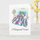 Fun Green Frog Get Well Soon Spaanse Groet Kaart (Gele Bloem)