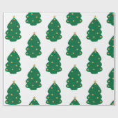 Fun Green & Gold Decorated kerstboom Cadeaupapier (Vlak)