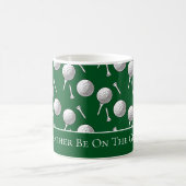 Fun Green Golf Balls and Tees Custom Message Koffiemok (Center)