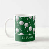 Fun Green Golf Balls and Tees Custom Message Koffiemok (Links)