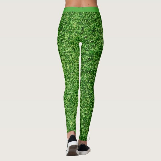 Fun Green Grass Pattern Leggings (Achterkant)