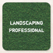 Fun Green Grass Square Paper Onderzetter (Voorkant)