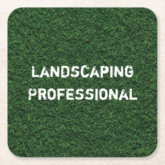 Fun Green Grass Square Paper Onderzetter (Voorkant)