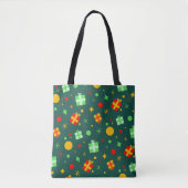 Fun Green Kerstfeestay Pattern Tote Bag (Voorkant)
