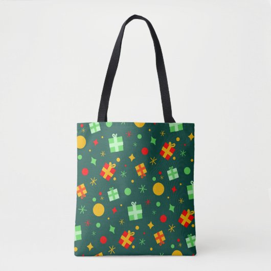 Fun Green Kerstfeestay Pattern Tote Bag (Voorkant)