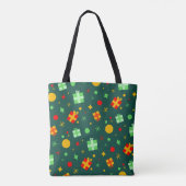 Fun Green Kerstfeestay Pattern Tote Bag (Achterkant)