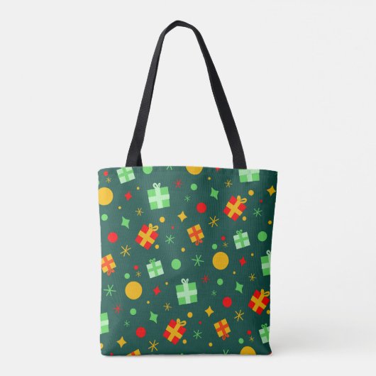 Fun Green Kerstfeestay Pattern Tote Bag (Achterkant)