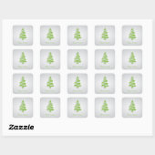 Fun Green Merry-kerstboom Vierkante Sticker (Vel)