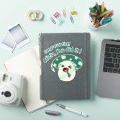 Fun Green Mushroom Afstudeerder Sticker (iPad Cover)