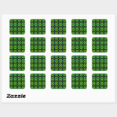 Fun Green Plaid Vierkante Sticker (Vel)