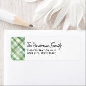 Fun Green Plaid Waterverf retouradres Etiket (Insitu)