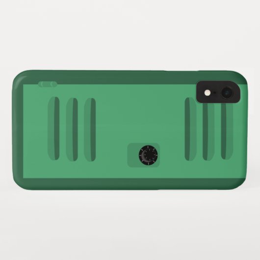 Fun Green School Locker Custom Cartoon Case-Mate iPhone Case (Achterkant (horizontaal))