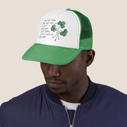 Fun Green Shamrocks Iers Meisje Trucker Pet (In situ)