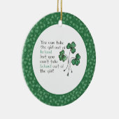Fun Green Shamrocks Irish Girl Ceramic Ornament (Rechts)