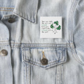 Fun Green Shamrocks Irish Girl Square Button (In situ)
