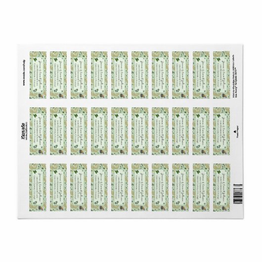 Fun Green St Patricks Day Ierse zegeningen Etiket (Full Sheet)