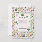 Fun Green St Patricks Day Ierse zegeningen Lunch Bedankkaart (Voorkant)