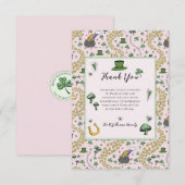 Fun Green St Patricks Day Ierse zegeningen Lunch Bedankkaart (Voorkant / Achterkant)