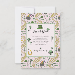 Fun Green St Patricks Day Ierse zegeningen Lunch Bedankkaart