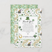 Fun Green St Patricks Day Ierse zegeningen Lunch Bedankkaart (Voorkant / Achterkant)