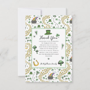 Fun Green St Patricks Day Ierse zegeningen Lunch Bedankkaart