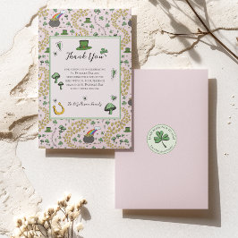 Fun Green St Patricks Day Ierse zegeningen Lunch Bedankkaart