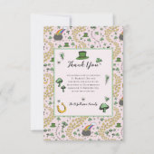 Fun Green St Patricks Day Ierse zegeningen Lunch Bedankkaart (Voorkant)