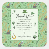 Fun Green St Patricks Ierse zegeningen Dank u Vierkante Sticker (Voorkant)