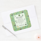 Fun Green St Patricks Ierse zegeningen Dank u Vierkante Sticker (Envelop)