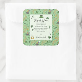 Fun Green St Patricks Ierse zegeningen Dank u Vierkante Sticker