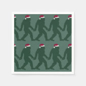Fun Green Tonal Bigfoot Kerstman Servet (Voorkant)
